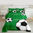 thumbnail image 2 of Manfei Football Soccer 3 Pieces Queen Comforter Set for Teens Boys Girls,Ball Gamer Ultra Soft Bedding Sets,Sport Theme Bedding Comforter Set,Breathable Home Decor,Reversible, 2 of 8