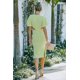 thumbnail image 1 of ABPHQTO Vestido a media pierna con aberturas y mangas con volantes verdes para mujer, 1 of 5