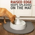 thumbnail image 4 of Leashboss | Silicone Splash Mat for Pet Fountains with Tall Lip | Non Slip & Waterproof | Great for Dog Gravity Water Bowls, Automatic Dispensing Cat Feeders | Rounded, Large (26 x 21 Inches) | Gray, 4 of 5