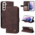 thumbnail image 1 of SaniMore Case for Samsung Galaxy A14 5G 6.6" 2023, Wrist/Crossbody Strap,Retro PU Leather Anti-scratch Card Slots Cash Pocket Kickstand Shockproof Anti-drop Wallet Business Cover, Brown, 1 of 10