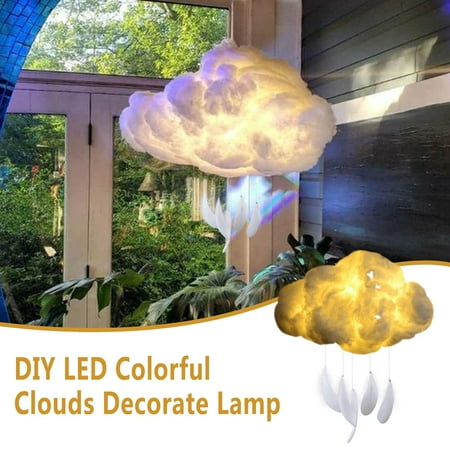 

2PC Home Decor Children DIY LED Warm White Clouds Lamp Night Light Cloud Creative Handmade30ml Lights For Bedroom Outdoor String