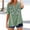 Green, variant on Lumosvexa Womens Plain T-Shirt for Women Linen Short Shirt Tops V-neck Cotton T Shirt Red Size XL