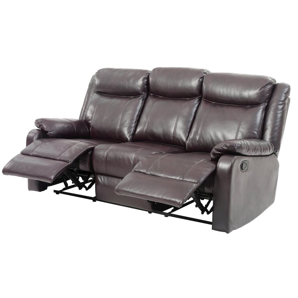 Glory Furniture Ward Reclining Sofa in Dark Brown Color