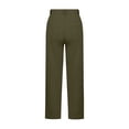 thumbnail image 5 of Inglocry Linen Capri Pants Women 2026 Spring Summer Casual Lightweight Petite Elastic Waist Straight Leg Capris with Pockets Army Green XL, 5 of 7