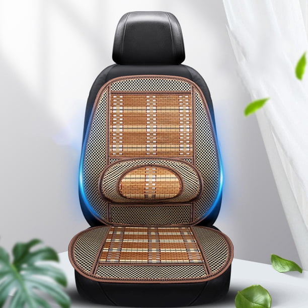 Cojín de asiento de verano para coche, respaldo con soporte para la espalda y la cintura, alfombrilla de refrigeración para coche, respaldo Lumbar, aj B