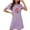 Purple, variant on Xfvqtps Valentine's Day Nightgown for Women Plus Size Rose Print Short Sleeve Crew Neck Solid Color Lightweight Soft Comfortable Pajamas Gray