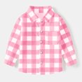 thumbnail image 2 of Hinvhai Toddler Baby Boys Plaid Shirt Long Sleeve Button Down Shirts, 2 of 7