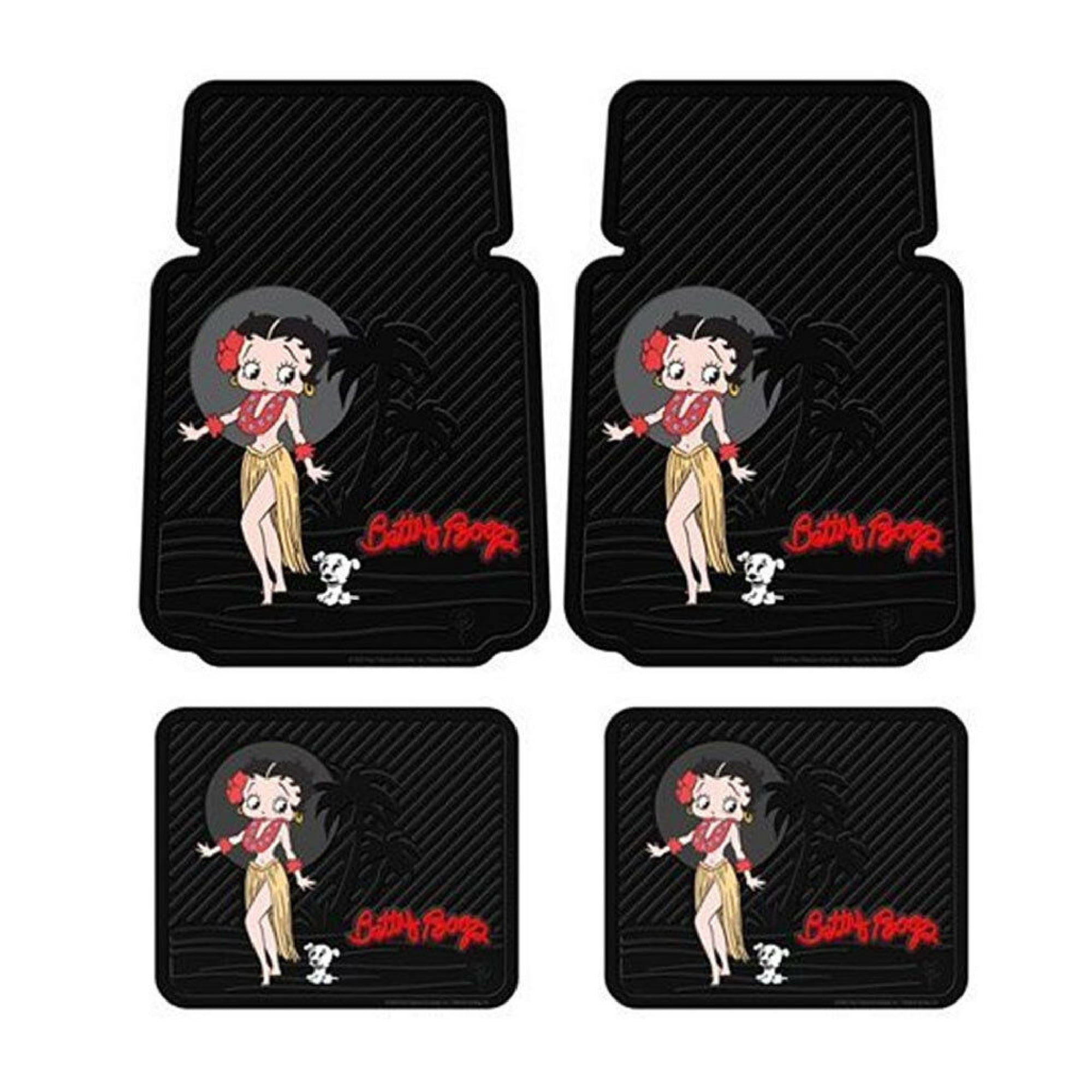 4pc Set Classic Betty Boop Hawaiian Aloha Car Truck Front Rear Rubber