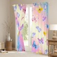 thumbnail image 3 of jejeloiu Kawaii Flying Butterfly Curtains Pack of 2 (42x84 Each),Watercolor Ombre Effects Curtains Blackout,Colorful Gradient Butterflies Bedroom Curtains For Girls,Microfiber Bedroom Decor, 3 of 6