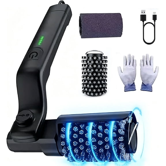 Electric Rechargeable Grill Brush,Grill Cleaner for Outdoor Grill with 800 RPM Motor - Bristle Stainless Steel Grill Cleaner with LED Light for BBQ, Heavy Duty Grill Cleaning Tool(Black)