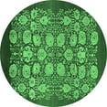 thumbnail image 1 of Ahgly Company Indoor Round Oriental Emerald Green Industrial Area Rugs, 7' Round, 1 of 4