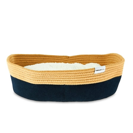 Vibrant Life Oval Woven Felt Rope Cat Bed, with Catnip, Multicolored, 19"