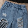 thumbnail image 3 of Toddler Kids Baby Girls Vest Tops + Ripped Fish Net Jeans Pants Outfits Summer Clothes, 3 of 5