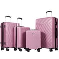 thumbnail image 3 of Travelhouse 4 Piece Hardshell Luggage Set Hardside Lightweight Suitcase TSA Lock Spinner Wheels.(Pink), 3 of 7