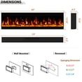 thumbnail image 3 of cooboom 60'' Electric Fireplace with Ultra-Thin Inserts, Narrow Frame, Wall Mounted and Recessed Design, Log  and Crystal., 3 of 8