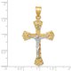 14k Jaune and Or Blanc Deux Tons Diamant Taille Crucifix Longueur Pendentif 50mm – image 2 sur 2