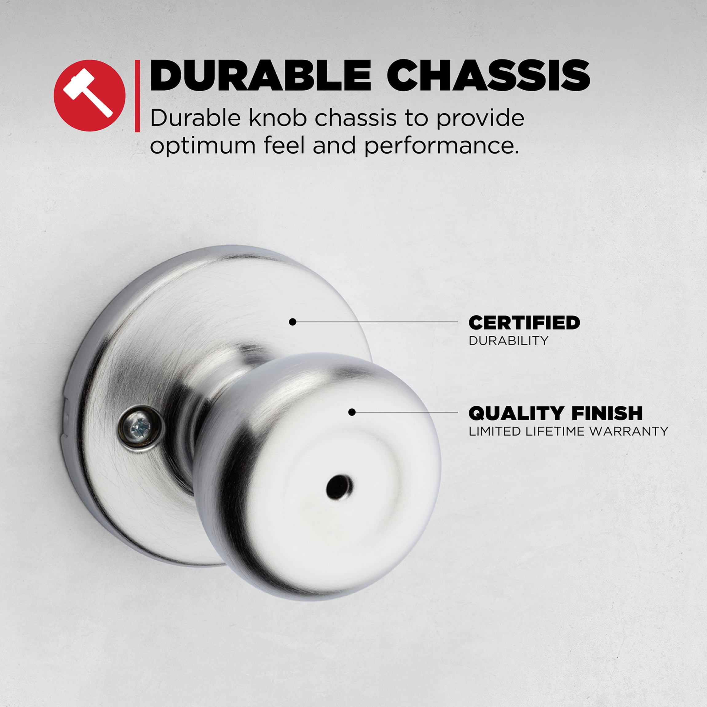 Kwikset Tylo Privacy Doorknob Satin Chrome