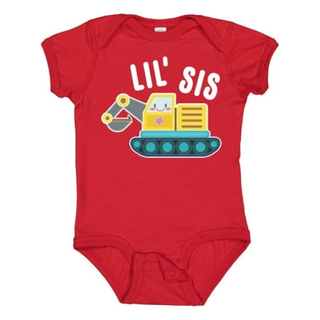 

Inktastic Lil Sis in with Bulldozer Gift Baby Girl Bodysuit