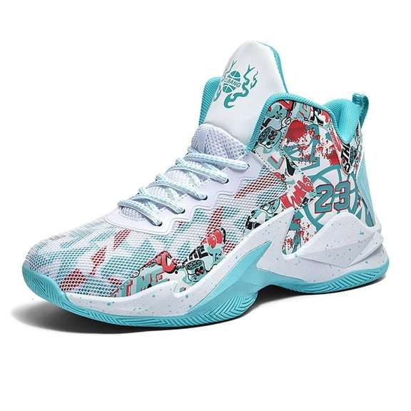 Yunkctuk Kids Basketball Shoes High Top Youth Fashion Sneakers Girls Casual Sports Basketball Shoes Breathable Comfortable Boys Sneakers for Big Kids