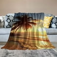 thumbnail image 2 of Chilfamy Palm Tree Beach Sunset Flannel Throw Blanket Lightweight for All Seasons - Bed Couch Sofa Chair Decorative Blanket 50x60in, 2 of 6