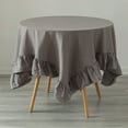 thumbnail image 3 of Deerlux 100 Percent Pure Linen Washable Tablecloth with Ruffle Trim, 3 of 3