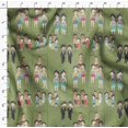 thumbnail image 4 of Soimoi Green Georgette Viscose Fabric Mirror Theme Human Figure Print Fabric by Yard 42 Inch Wide, 4 of 5