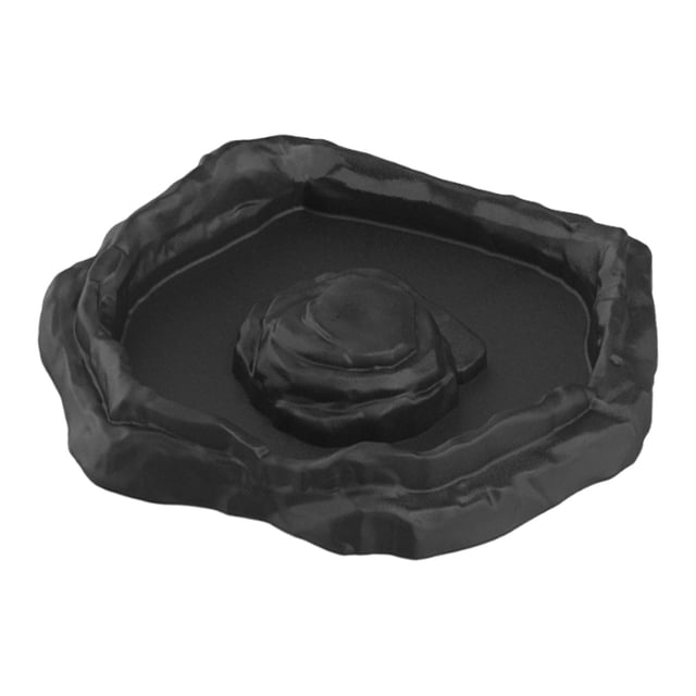 Plato de agua para tortugas, cuenco de baño para reptiles, decoración de piscina, adorno de acuario, plato de alimentación para reptiles, camaleón, negro S
