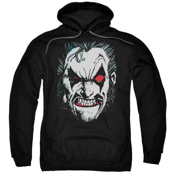 JLA Justice League In Lo Face Adult Pullover Hoodie Sweatshirt Black
