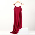 thumbnail image 1 of Plus size spring and summer versatile slim long inner nightgown suspender modal cotton solid color bottoming dress, 1 of 5