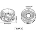 thumbnail image 3 of 1Box 60pcs 6mm Disc Spacer Beads 316 Stainless Steel with Clear Crystal Rhinestone Beads Flat Round Bead Spacer Rhinestone Bead for Jewelry Making Findings, 3 of 8