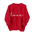 thumbnail image 2 of Penkiiy Chandails en Molleton de la Saint-Valentin pour Femmes - Mignon Chandail en Molleton de la Saint-Valentin Décontracté Cœur Pull-Over m Rouge, 2 of 4