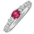 thumbnail image 2 of 1 Carat Ruby and Diamond Engagement Ring in White Gold, 2 of 4