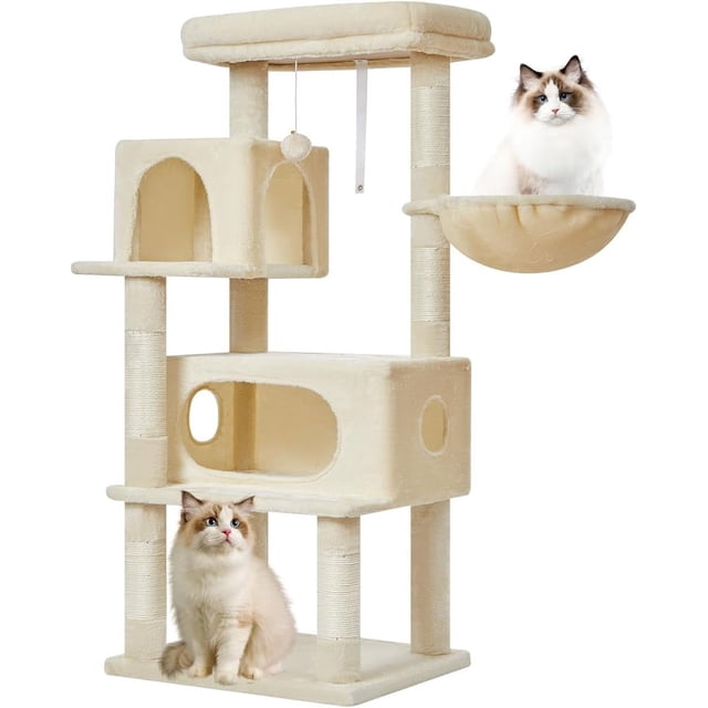 Cat Tree Cat Tower for Indoor Cats .=CM Suitable for Kittens with Luxurious Cat Condo with Adjustable Baskets and Luxurious Perch Light MSSW
