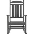 thumbnail image 5 of Paradise Classic Adirondack Plastic Outdoor Porch Furniture Rocking Chairs High Back HDPE Poly Lumber, Gray, 5 of 9