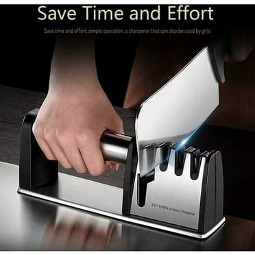 Manual Sharpener Knife Sharpener 4 Ebenex Updated Version Scissor Sharpener for Scissors, Knife Sharpening for Chef Knives, Kitchen Knives, Kitchen Knives