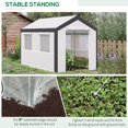 thumbnail image 5 of Outsunny 9.8' x 6.6' x 7.2' Outdoor Walk-In Tunnel Greenhouse, Garden Warm Hot House with Roll Up Windows, Zippered Door, White/Dark gray, 5 of 9