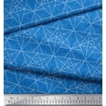 thumbnail image 2 of Soimoi Blue Georgette Viscose Fabric Star Tetrahedron Geometric Print Fabric by the Yard 42 Inch Wide, 2 of 3