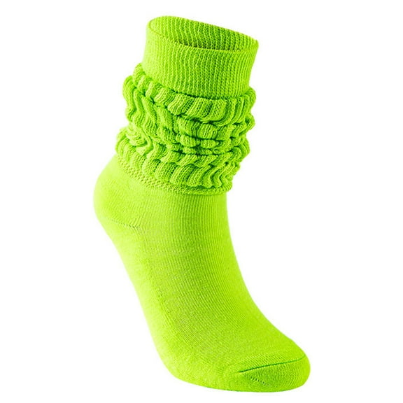 Sofullue Women Men Multicolor Slouch Boot Socks Casual for Extra Long Loose Stacked Chunky Scrunch Knee High Stockings Ruched Bubble Leg Warmer