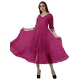 thumbnail image 2 of Moomaya Robes d'Été Unies Femmes Robe à Manches Longues Longues Robes, 2 of 6