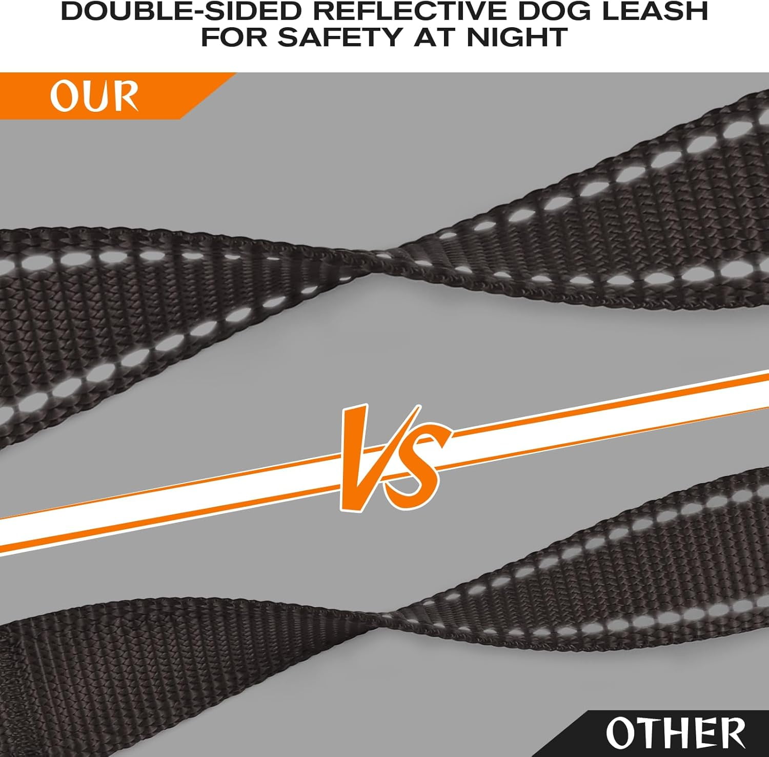 Solennerer Dog Leash Heavy Duty Pet Leash 2 Traffic Padded Handles Reflective Leash for Medium to Large Dogs