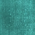thumbnail image 1 of Ahgly Company Machine Washable Indoor Square Oriental Turquoise Blue Industrial Area Rugs, 8' Square, 1 of 4