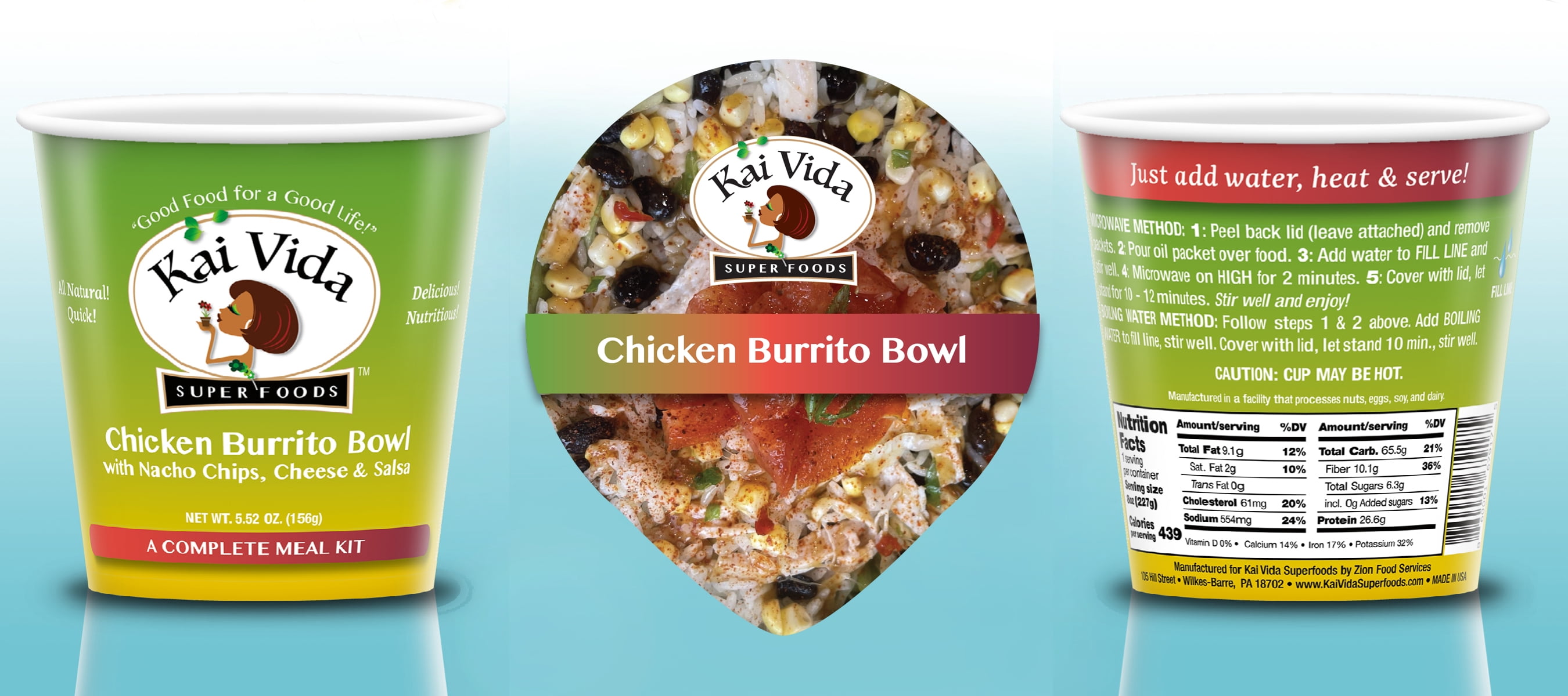 Kai Vida Chicken Burrito Bowl Kits (3-pack)