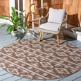 thumbnail image 3 of SAFAVIEH Courtyard April Southwestern Indoor/Outdoor Area Rug, 6'7" x 6'7" Round, Brown/Ivory, 3 of 8