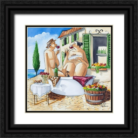 West, Ronald 15x15 Black Ornate Wood Framed with Double Matting Museum Art Print Titled - I Love Saturdays