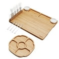 thumbnail image 4 of Hecef Bamboo Cheese Board and Knife Set, 13-Piece Large Charcuterie Serving Tray, 17 in, 4 of 11