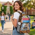 thumbnail image 2 of Xoenoiee Tiger Skin Print Kids Backpack 17 Inch Lightweight School Bag for Boys, Heavy Duty Clear Backpack See Through Bookbag with Front Pocket for Elementary Middle School, 2 of 7