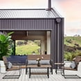 thumbnail image 6 of Olmia 5 Piece Outdoor Wicker Chair Conversation Set Spring Rocking Chair with Cushions,Pillows,Tables,Brown, 6 of 7