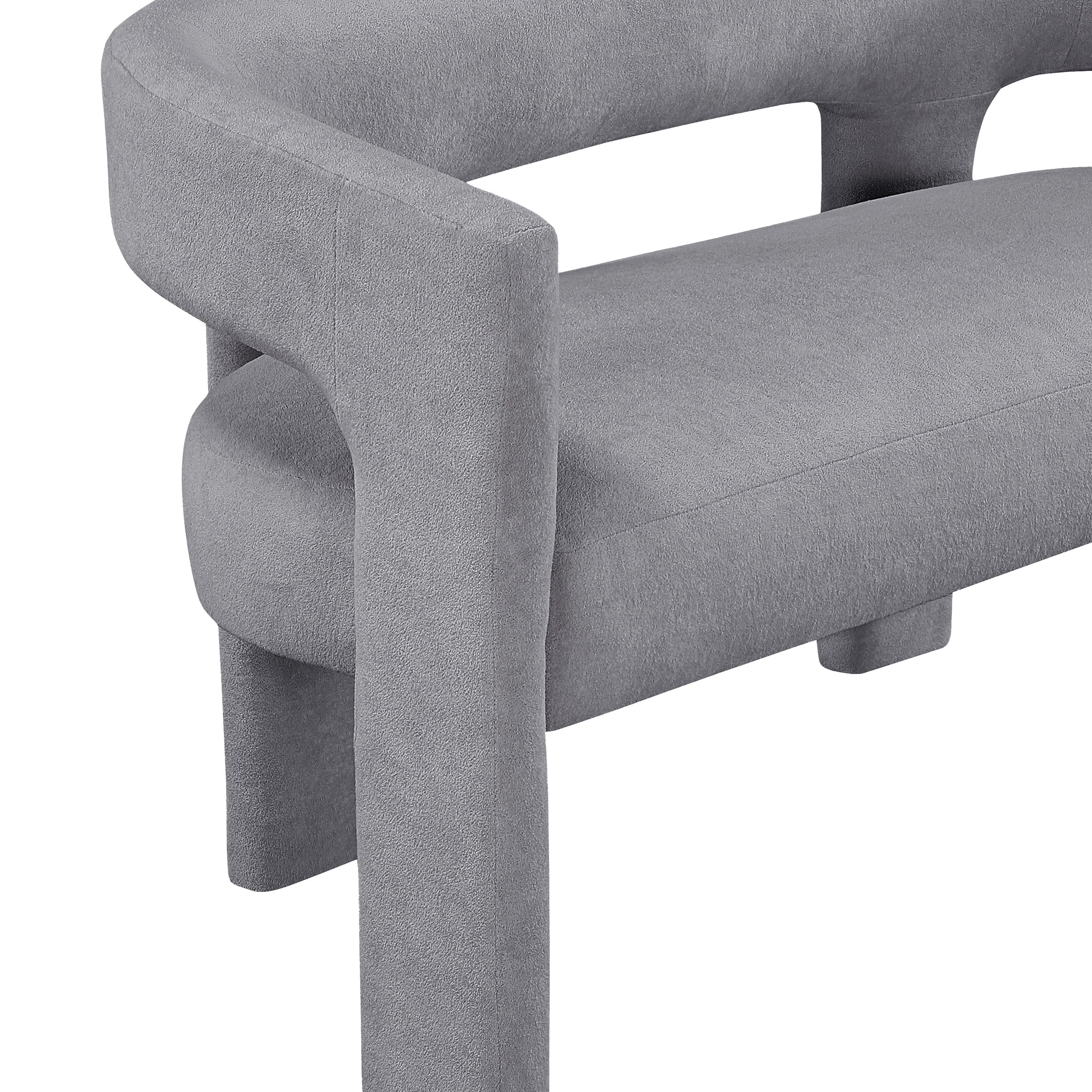 OakvillePark Kora Rectangle Boucle Upholstered Bench with Arms, Dark Gray