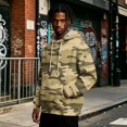 thumbnail image 4 of Domzest Mens Oversized Hoodies Heavyweight Camo Fleece Hooded Sweatshirt Fall Winter Casual Athleisure Pullover With Kangaroo Pocket Light Brown L, 4 of 7