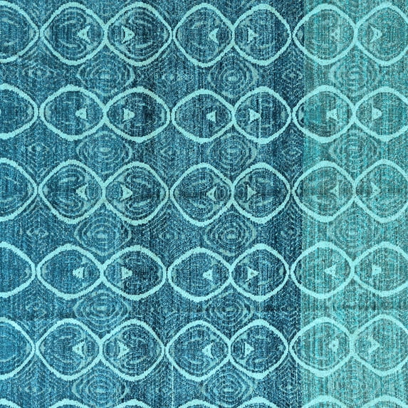 Ahgly Company Indoor Square Abstract Light Blue Modern Area Rugs, 6' Square